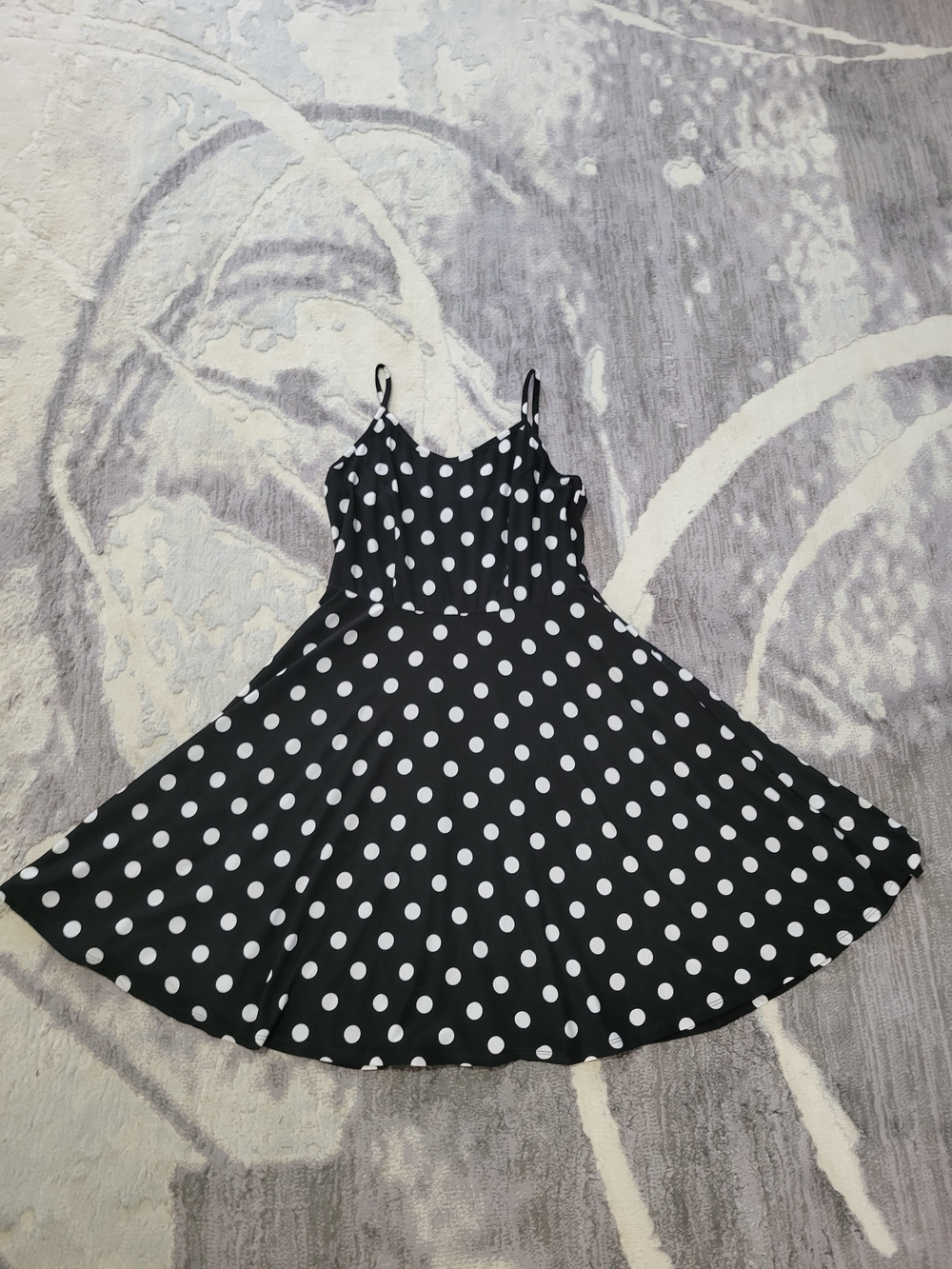 Black & White Polka Dot Spaghetti Strap Dress Size M